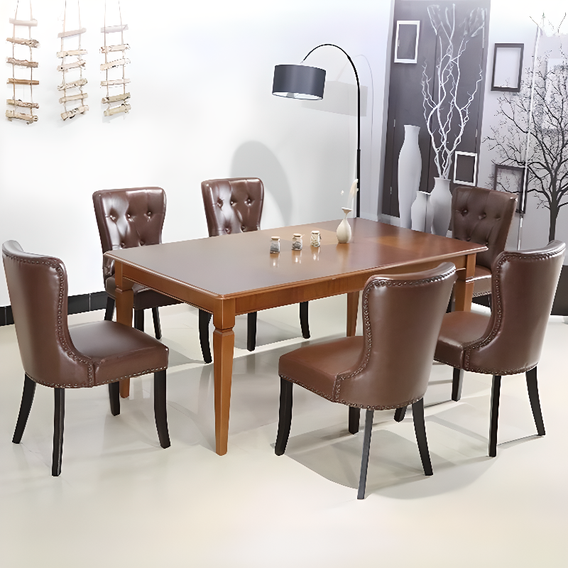 Vintage Secure Bordered Button-tufted Upholstered Side Chair with Wingbacked Chair, Nailhead Detailing and Foot Pads - image 9