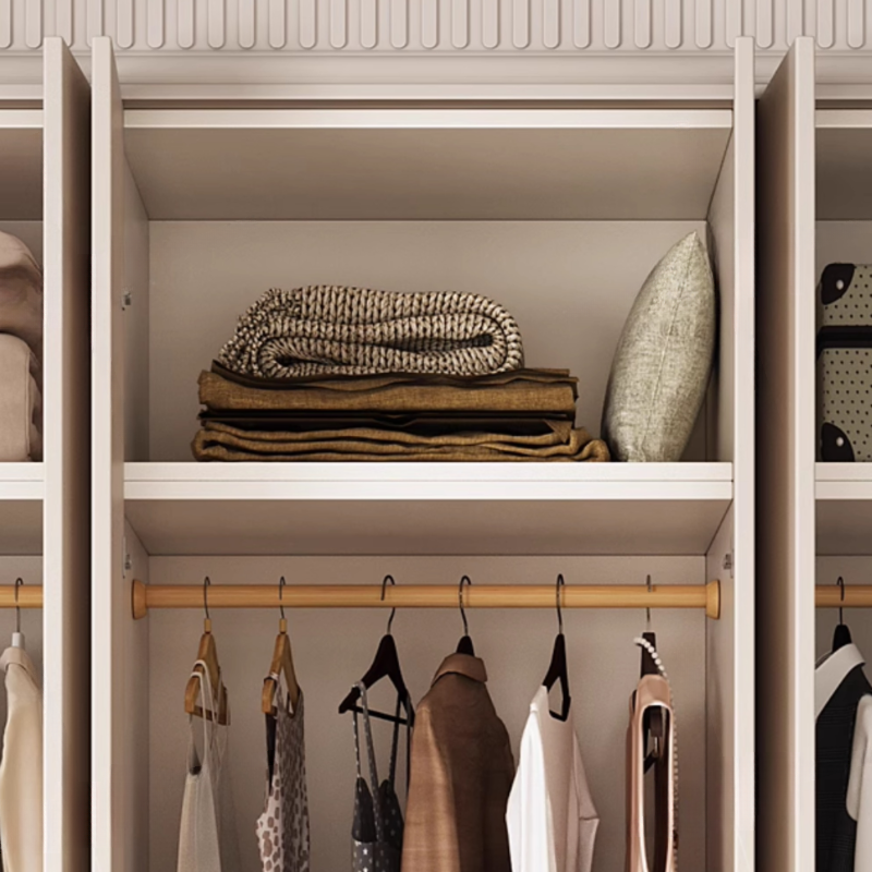 Modish Manufactured Wood Independent Armoire Cabinet with Soft Close Drawer, Soft Close Door, Interior Shelves, and Clothing Rod - image 8