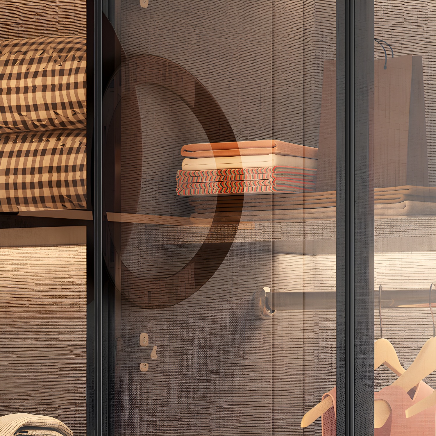 Modern Glass Wardrobe Cloth Rod Included Wardrobe Closet without Light - image 4