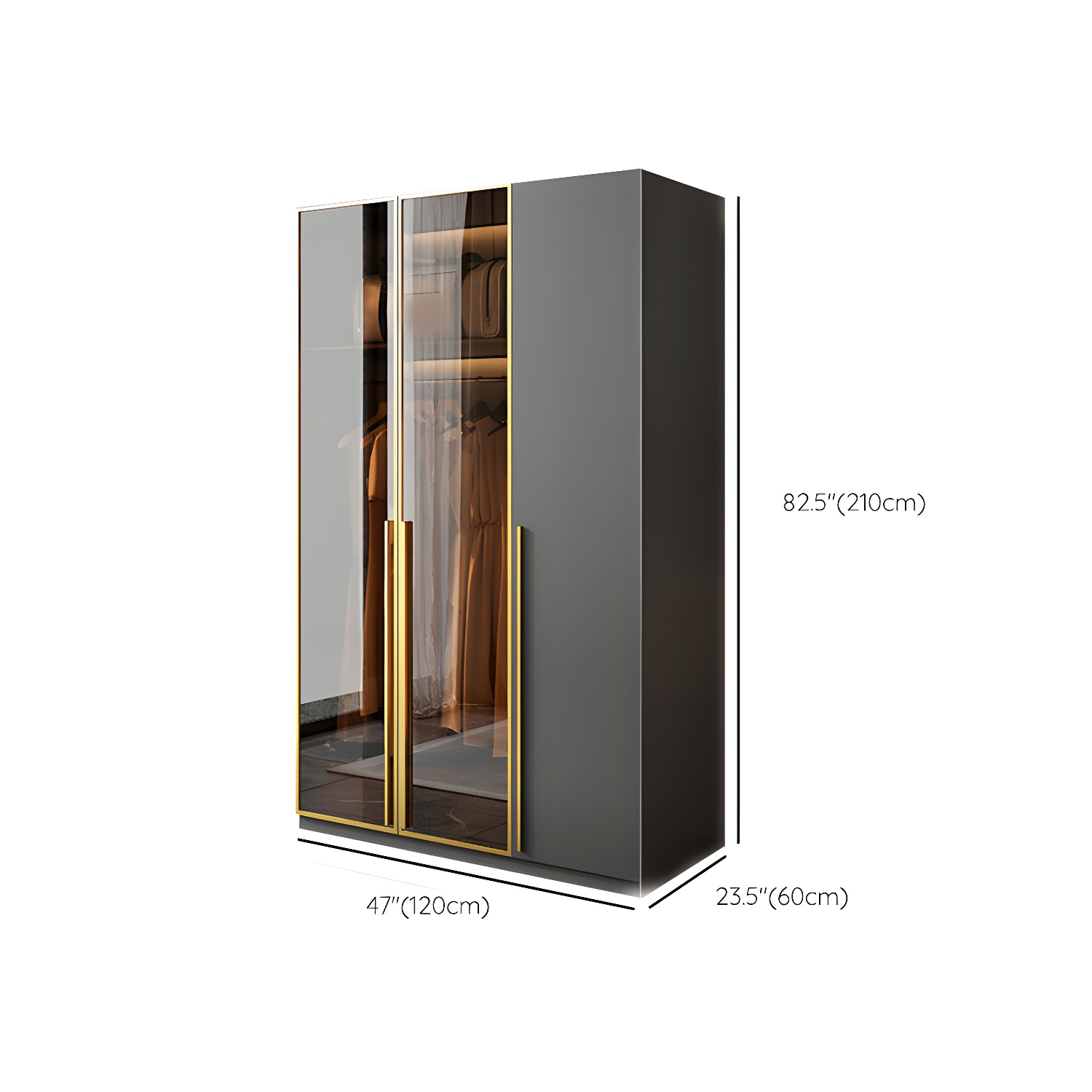 Modern Glass Wardrobe Wardrobe Armoire Wardrobe Cabinet for Home - image 12