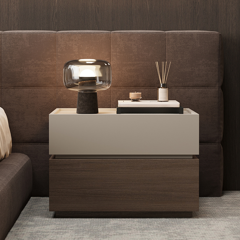 Organic Modern Nightstand With Drawer Organization Featuring 2 Drawers and Real Wood Countertop - image 10