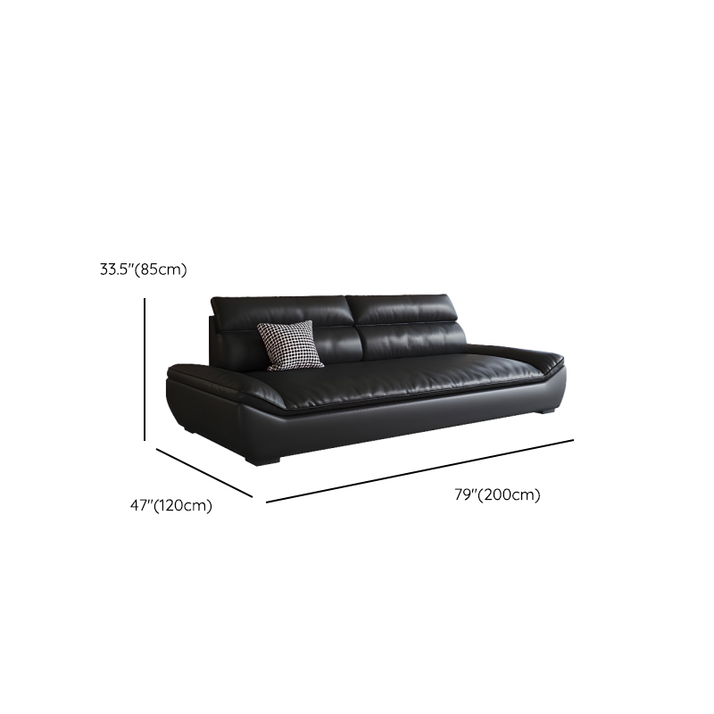 Contemporary Modern Solid Color Stain Resistant Standard/Single Sofa in Midnight Black, Seats 4/5/3 with 1 Pillow - image 18
