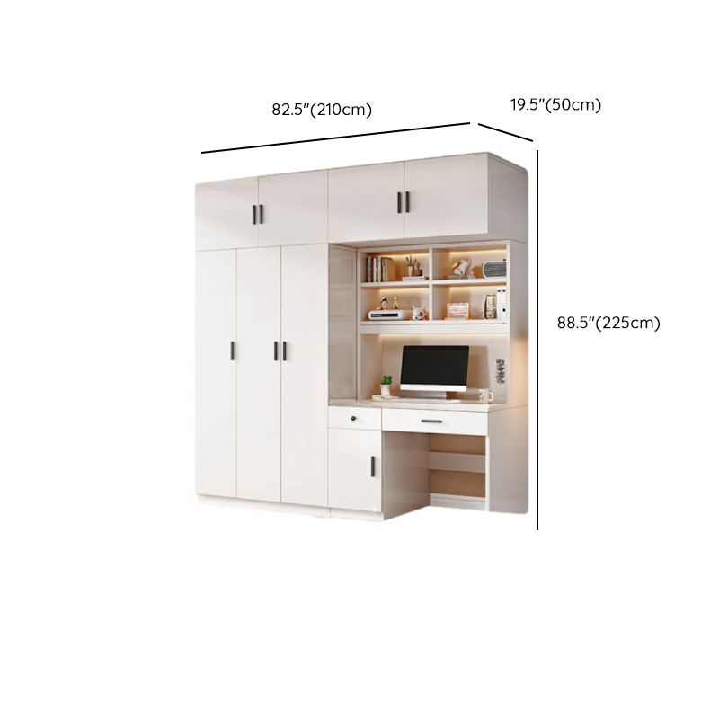 White Contemporary Laminate Almirah with Soft Close Drawer, Soft Close Door, Interior Shelves, and Clothing Rod - image 11