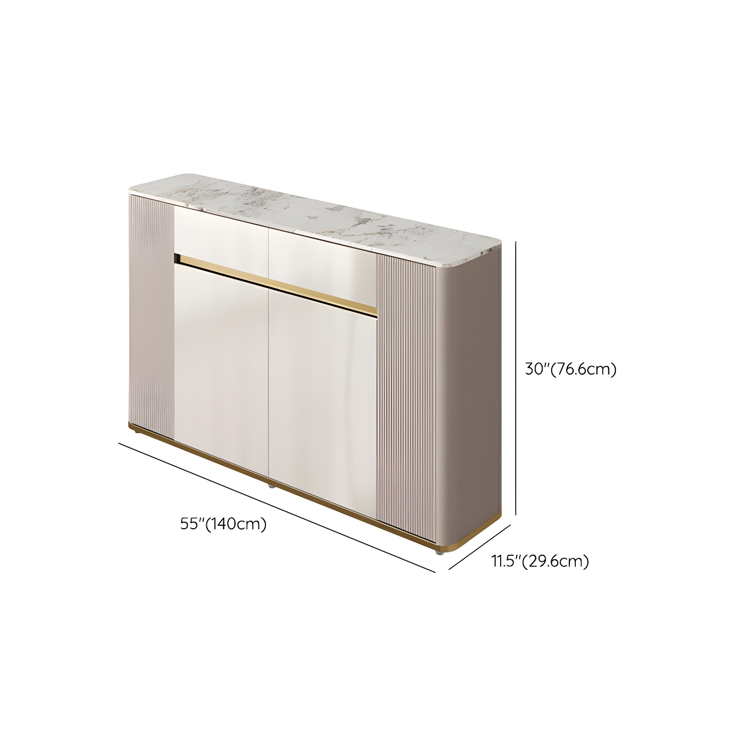 Glam Style Stone Top Sideboard Engineered Wood Side Board for Living Room - image 24