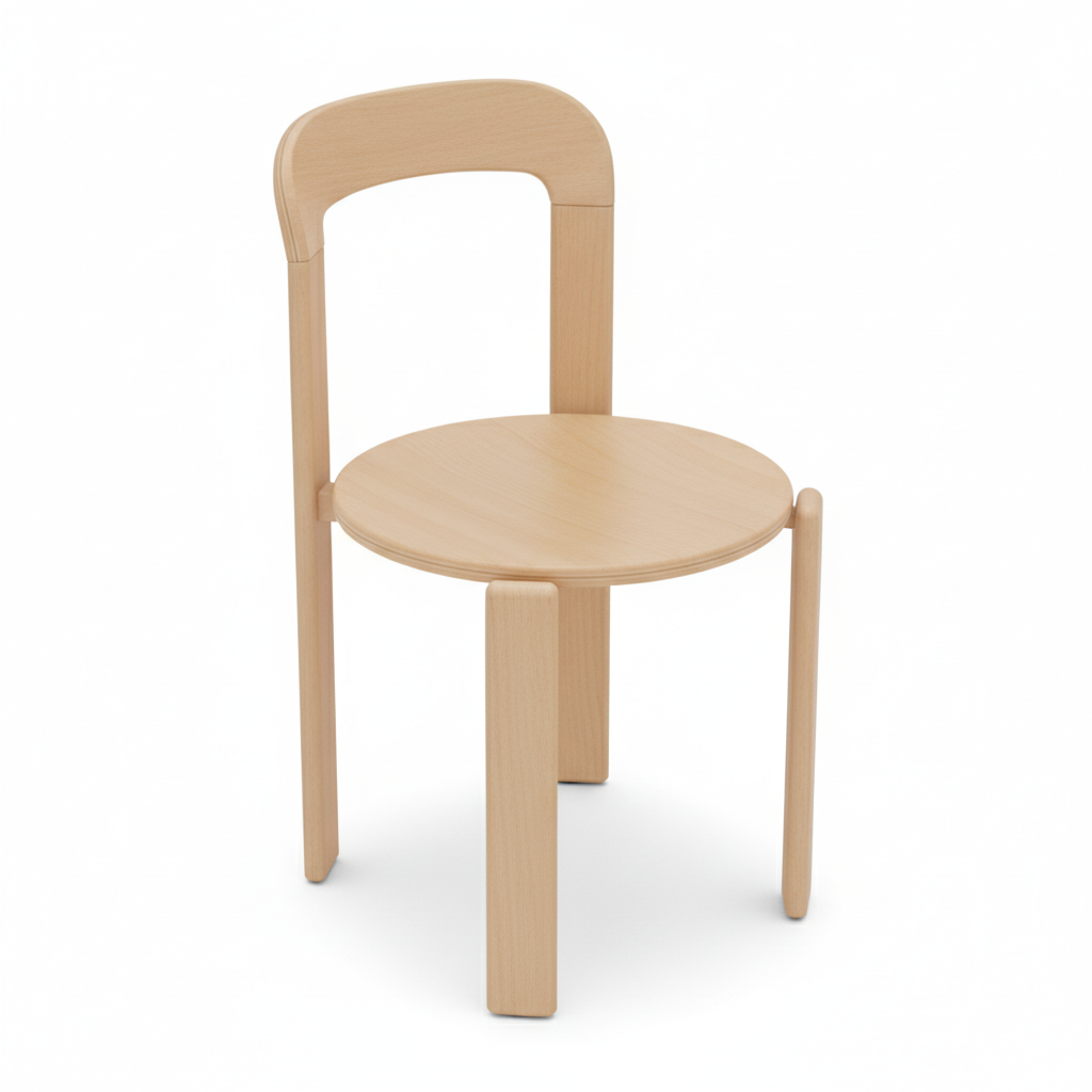 Scandinavian Natural Wood Armless Kitchen Chair 15.3inch Wide Non-Swivel 1 Piece - image 16