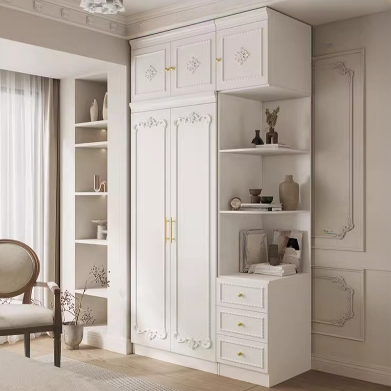 White Simple Timber Wardrobe Closet Soft Close Drawer Soft Close Door Interior Shelves - image 16