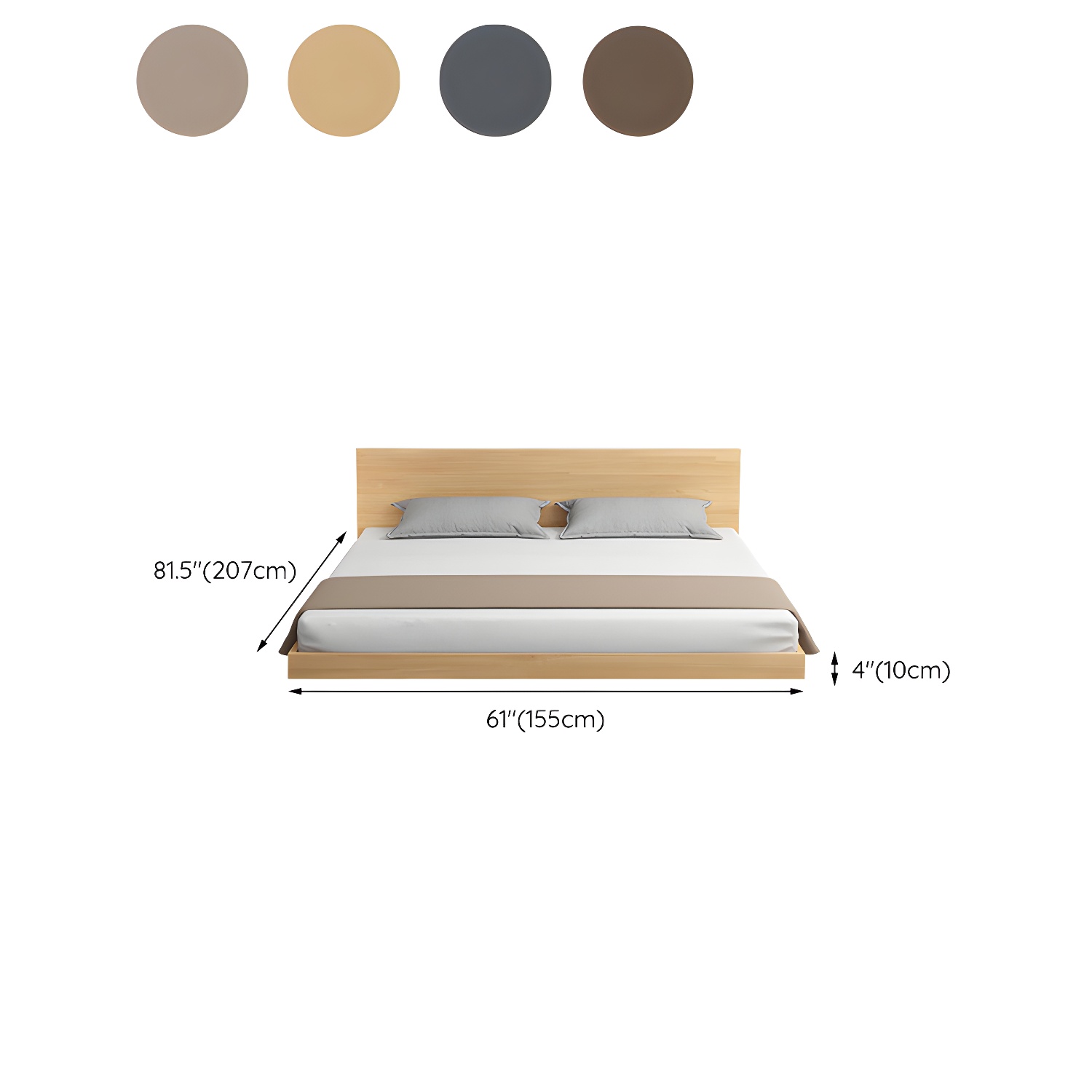 Solid Wood Platform Bed Mid-Century Modern Platform Bed Frame Mattress Included - image 21