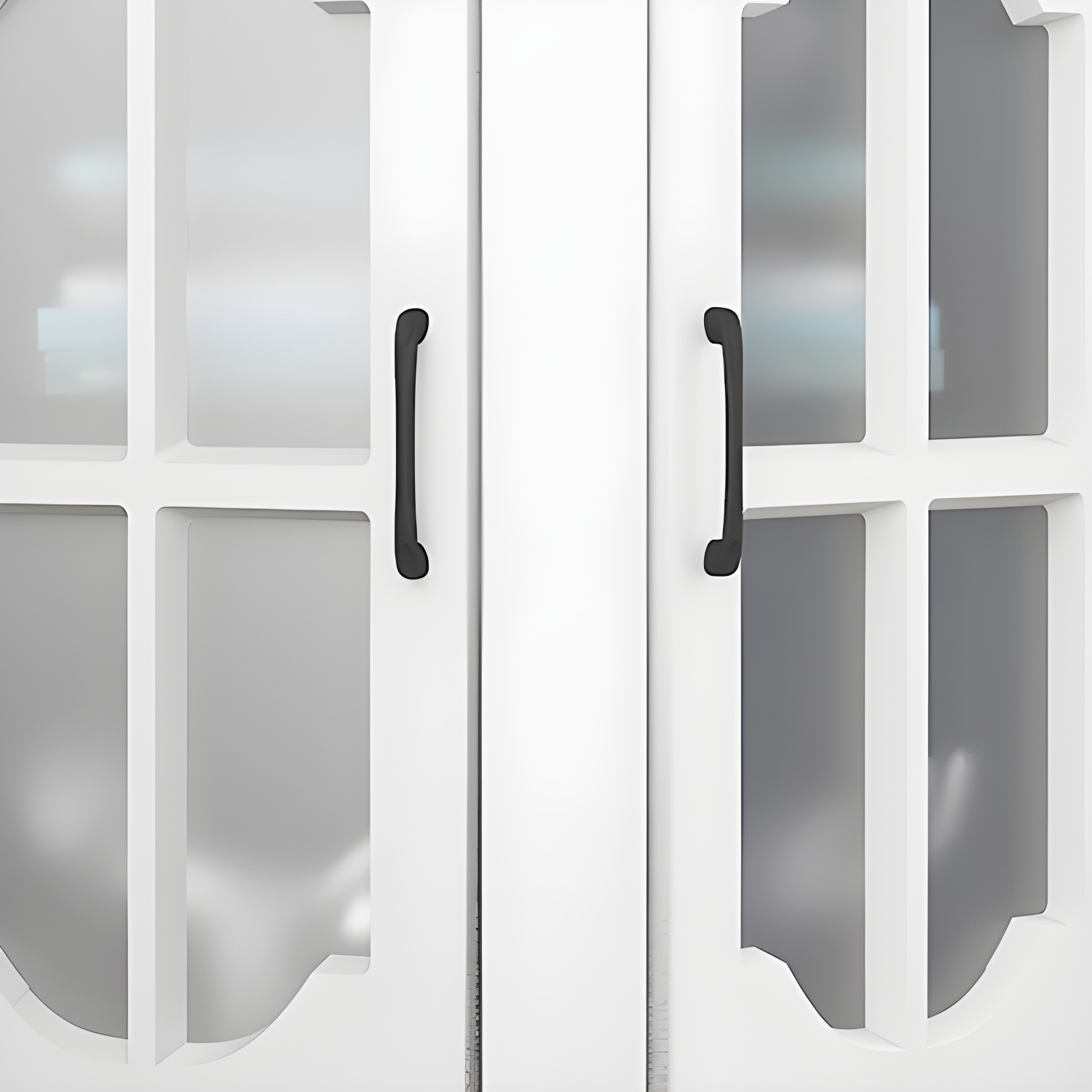 Corner Modern Glass Door Accent Cabinet with Wood Base and 2 Exterior Shelves - image 8