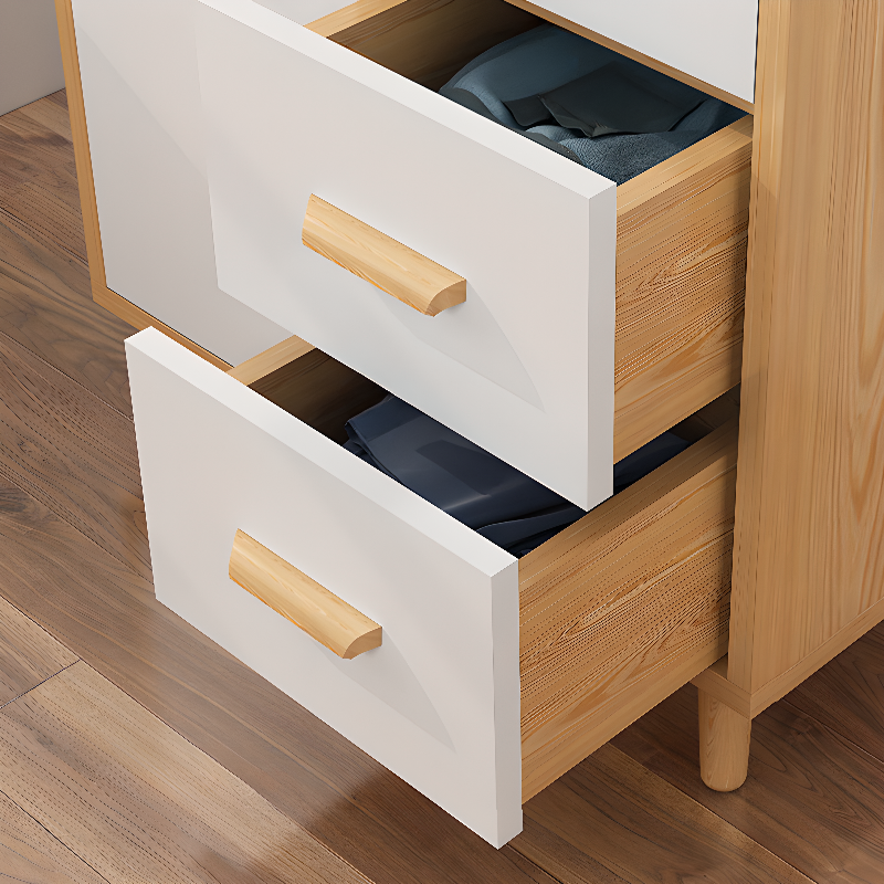 Natural Finish Self-supporting 2-Drawer Wardrobe in Solid and Manufactured Wood - image 4