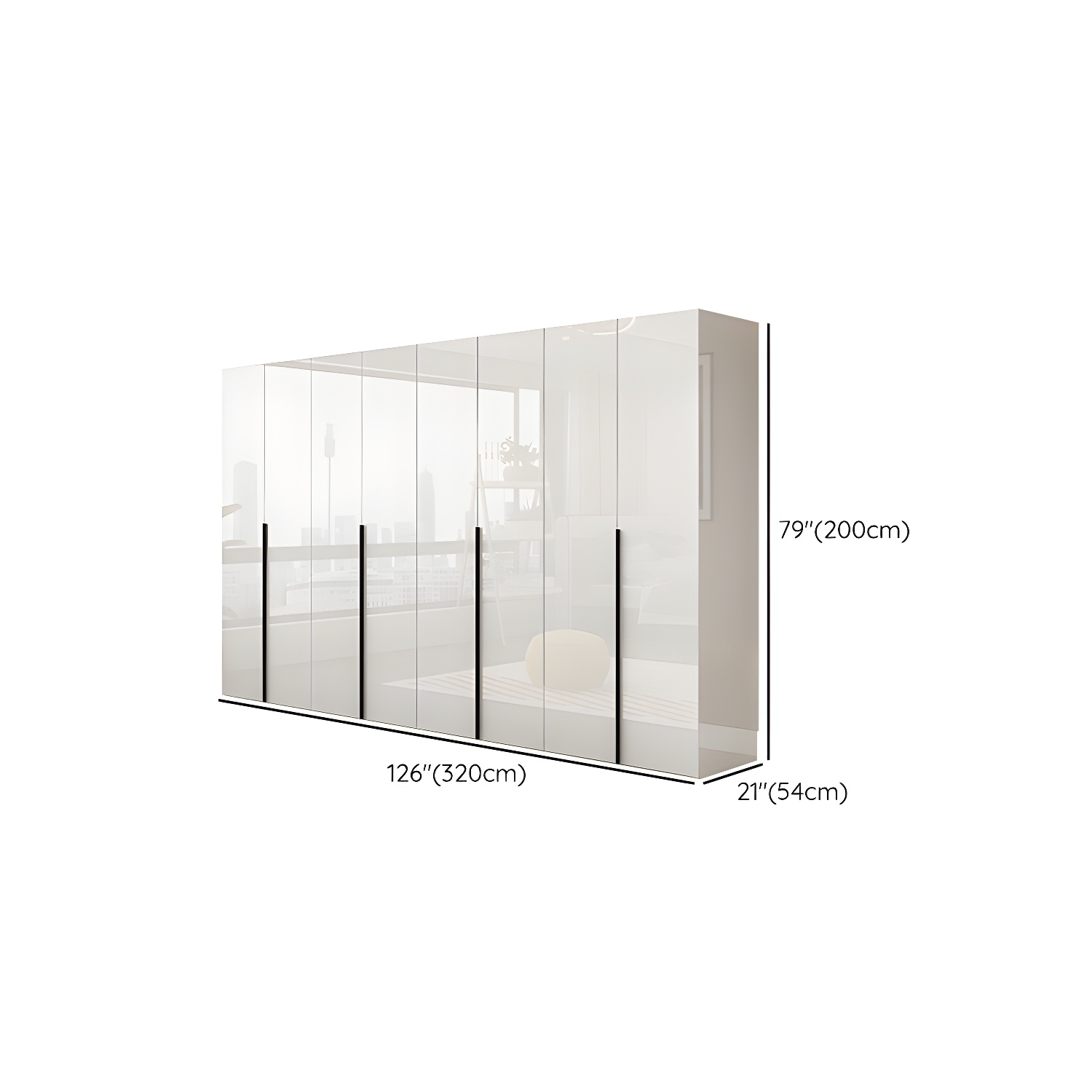 Hinged Wardrobe Armoire with Shelves White Wardrobe Closet for Home - image 19