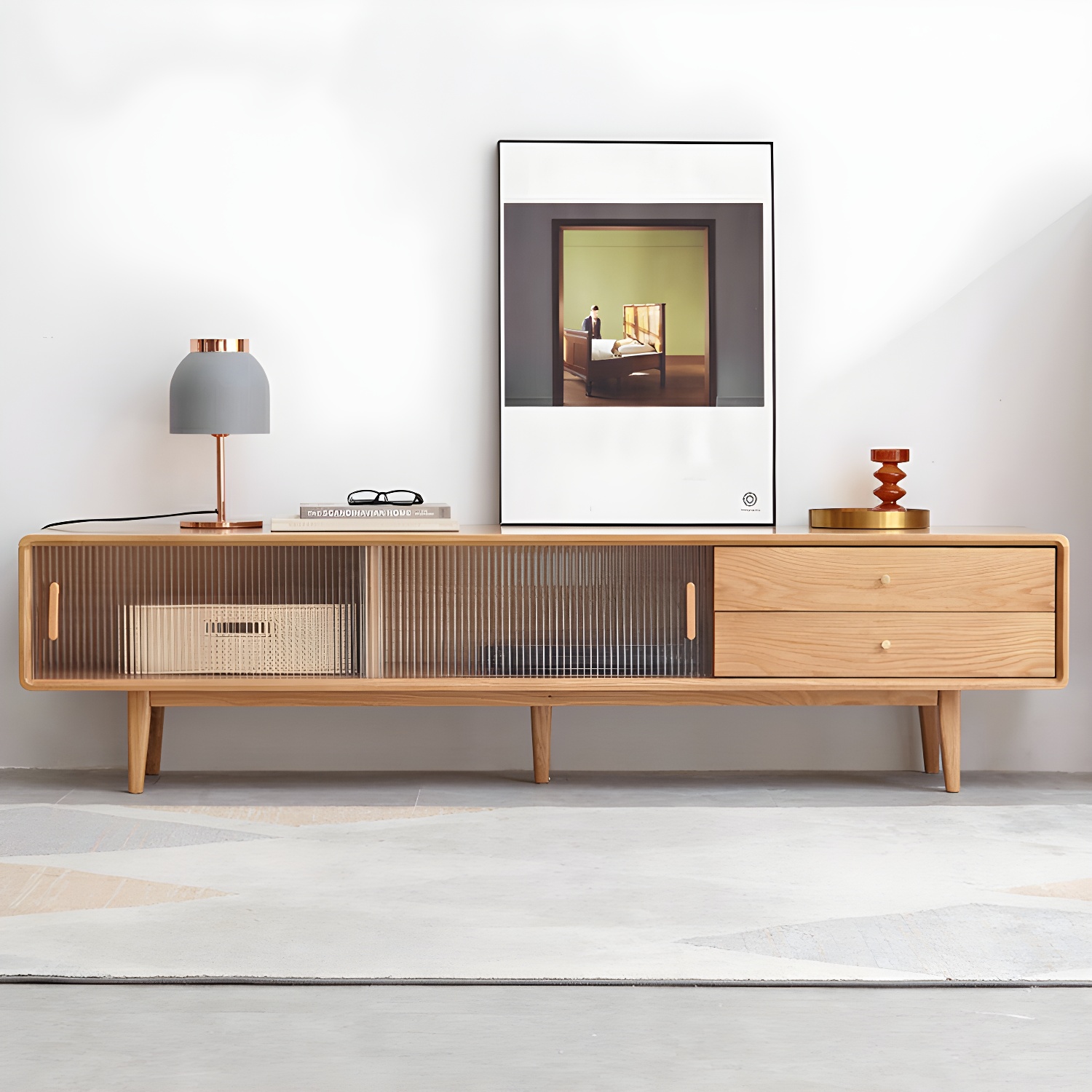 Scandinavian TV Stand with Low Height and the Cabinet Storage - image 3