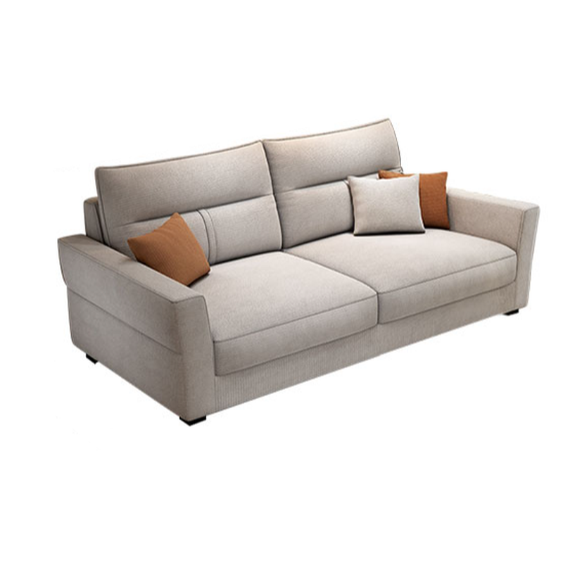 Standard Sofa/Single Sofa with Loose Back, Flannel Upholstery in Light Gray, Arm Included, 4/3 Pillows - image 4