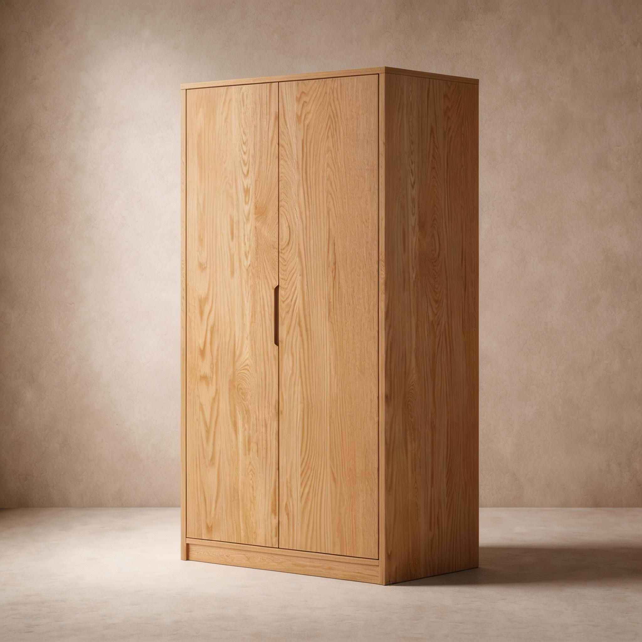 Modern Natural Wood Wardrobe Armoire with Sliding Doors, Drawers, and Shelves - image 45