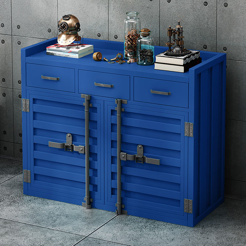 Metal Industrial Sideboard Credenza with Cabinet, Drawers, and Shelves - 40cm Width, 90cm Height - image 2