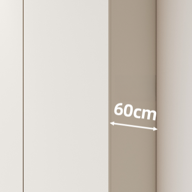 White Minimalist Manufactured Wood Independent Wardrobe Closet with Soft Close Drawer, Soft Close Door, and Interior Shelves - image 7