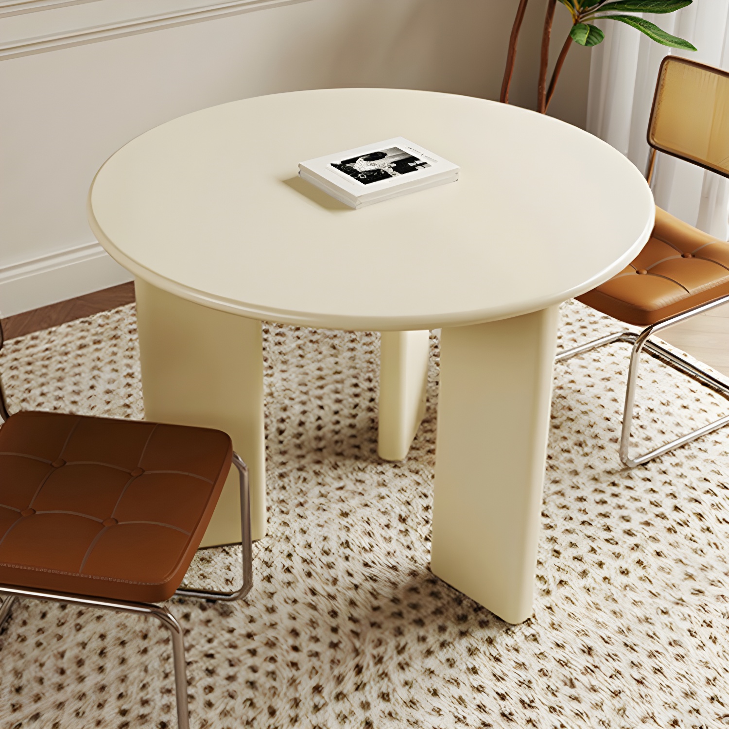 Scandinavian Round Wood Dining Table - Standard Height - Storage Not Included - image 4