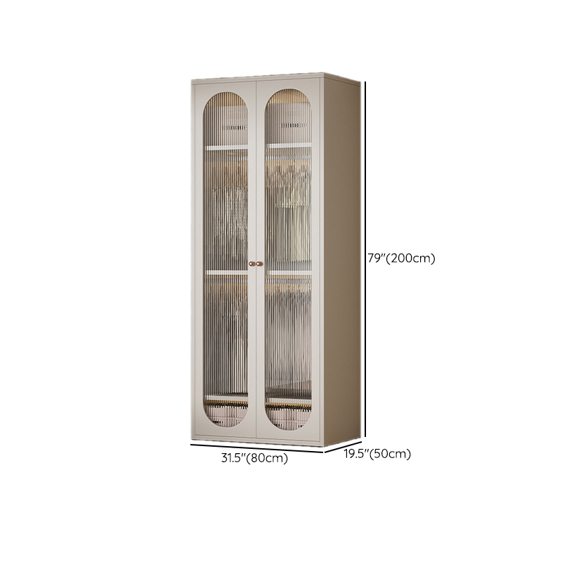 White Modish Alloy Armoire Cabinet with Adaptable Shelf and Clothing Rod - image 12