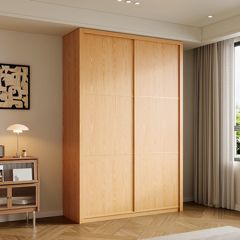 Wood Grain Minimalist Natural Wood Wardrobe Closet with Soft Close Drawer, Soft Close Door, Interior Shelves, and Clothing Rod - image 5