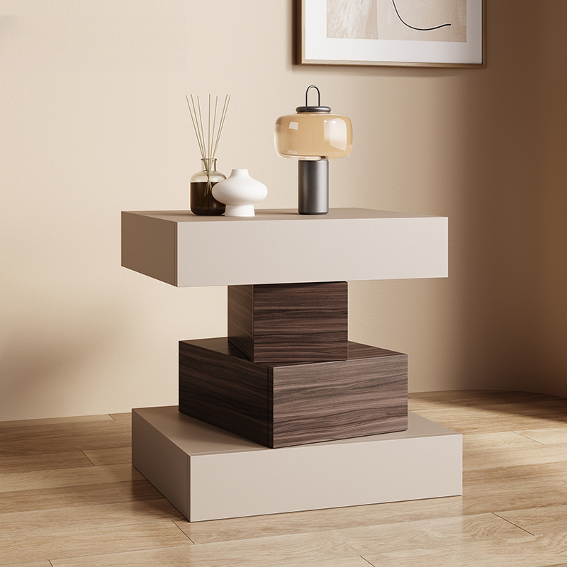 Scandinavian Synthetic Leather Drawer Storage Nightstand with 4 Drawers - image 8