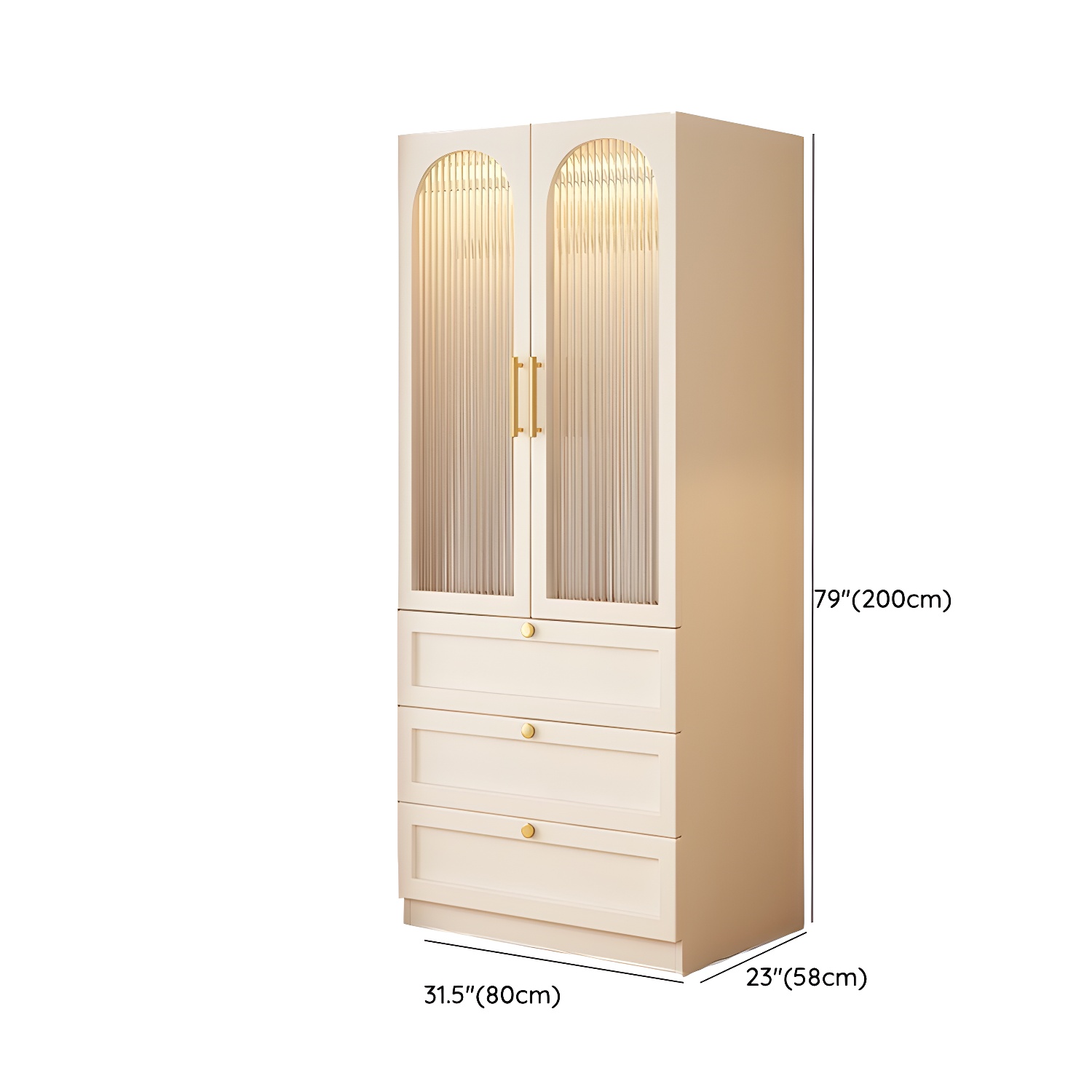 Modern White Wardrobe Armoire with Clothing Rod and Reserve Installation Holes - image 12