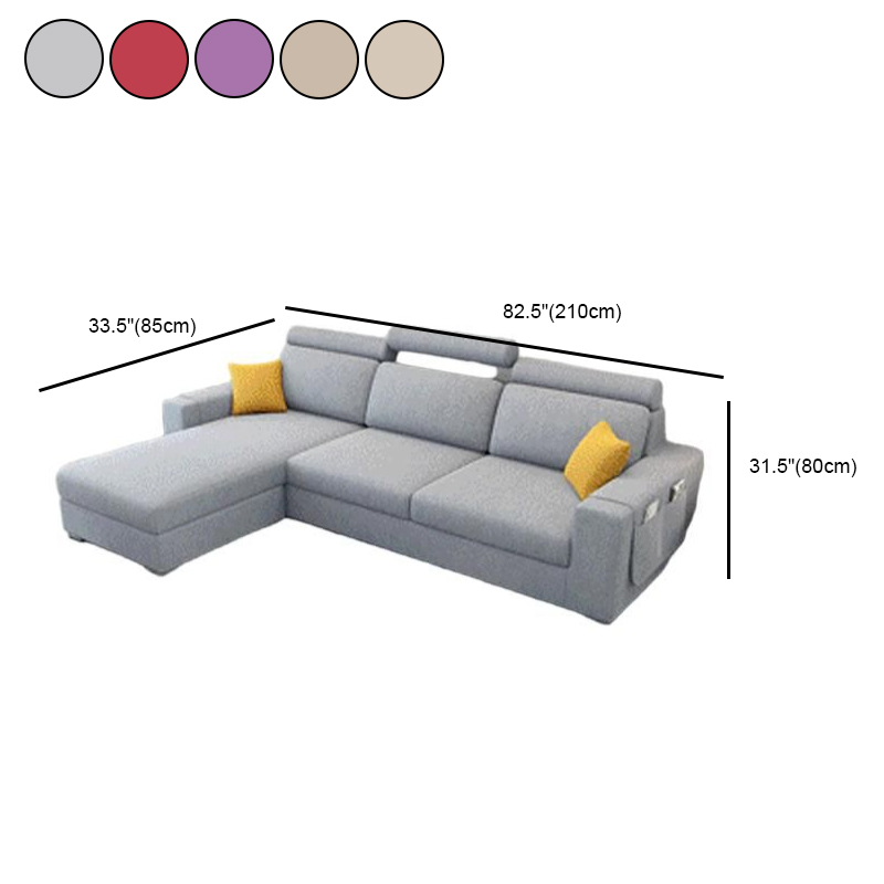 L-Shape Corner Sectional in Lavender/Olive Green/Beige with Left Hand Facing/Right Orientation - image 19