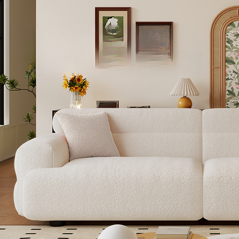Modern Solid Color Tear Resistant Standard Sofa in Light Gray/White/Citrus Color with 4-seater/Seats 5/3-seater and 2 Pillows - image 6