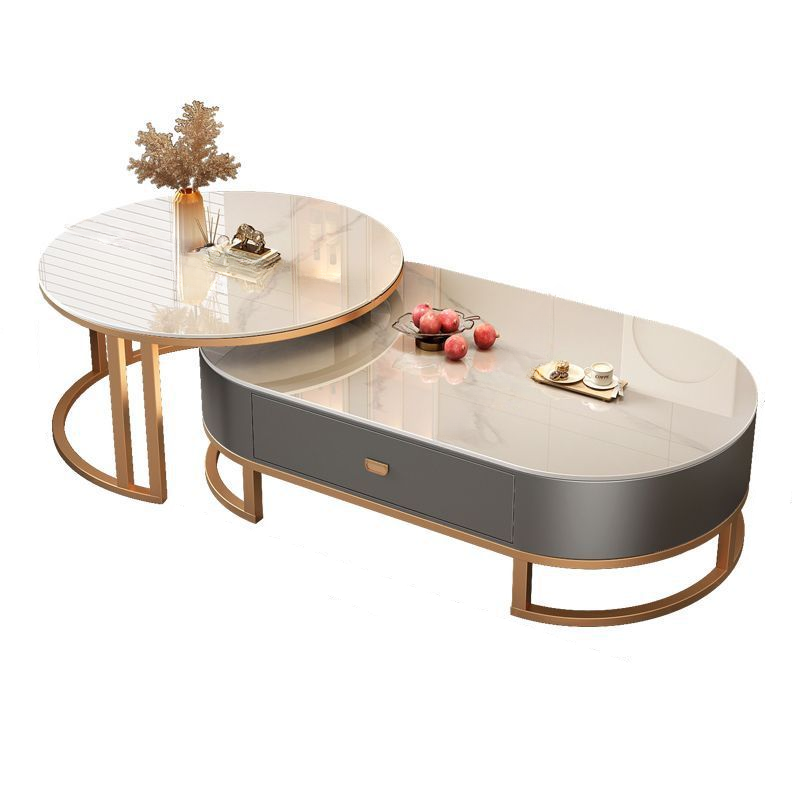 Modern Nesting Accent Table Set with Structure Base and Oblong Top - image 7
