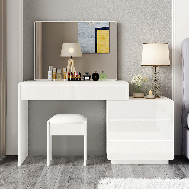 Scalable Manufactured Wood Push-Pull Bedroom Floor Vanity, No Suspended