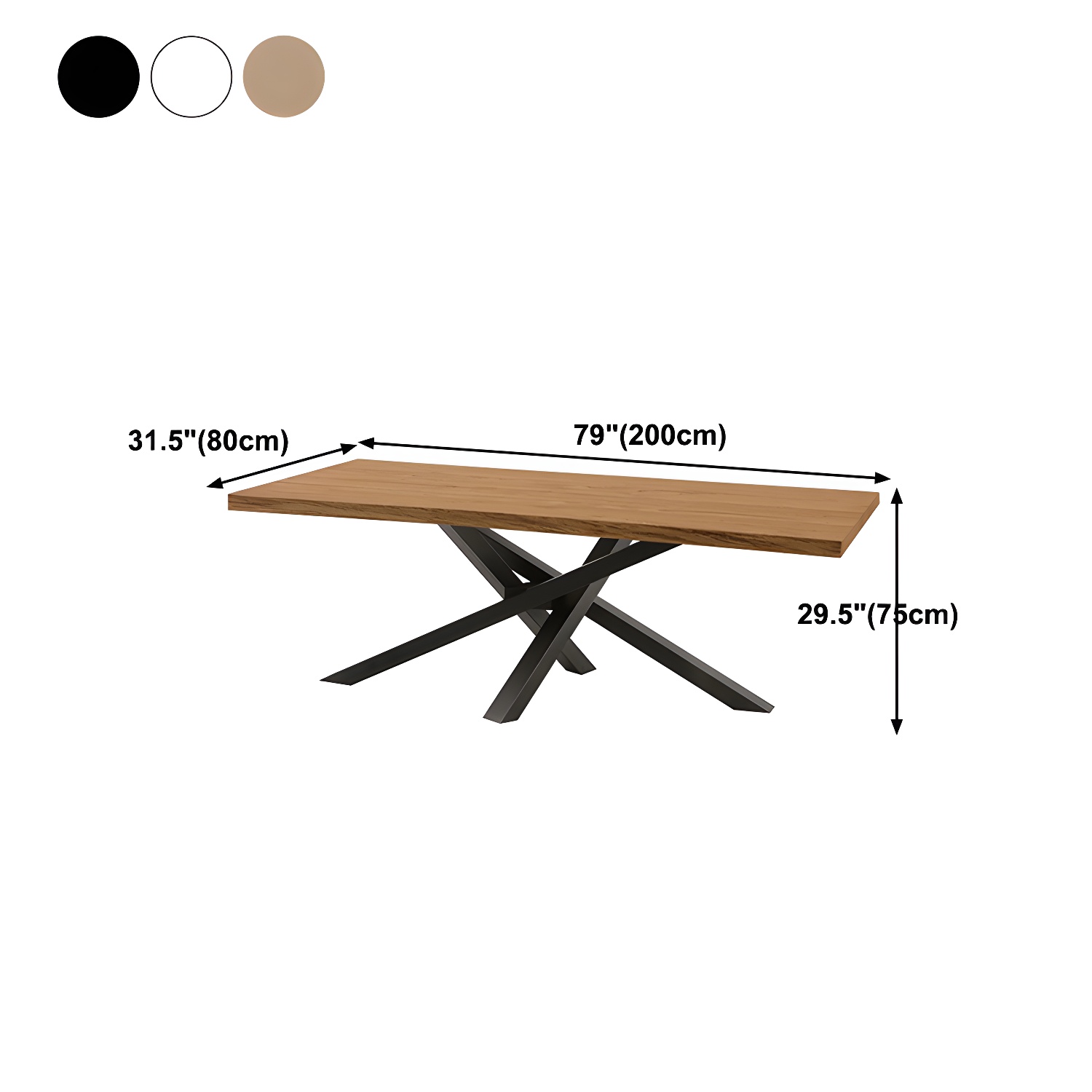 Rectangle 4 Legs Industrial Table Solid Wood Fixed Table for Restaurant - image 14