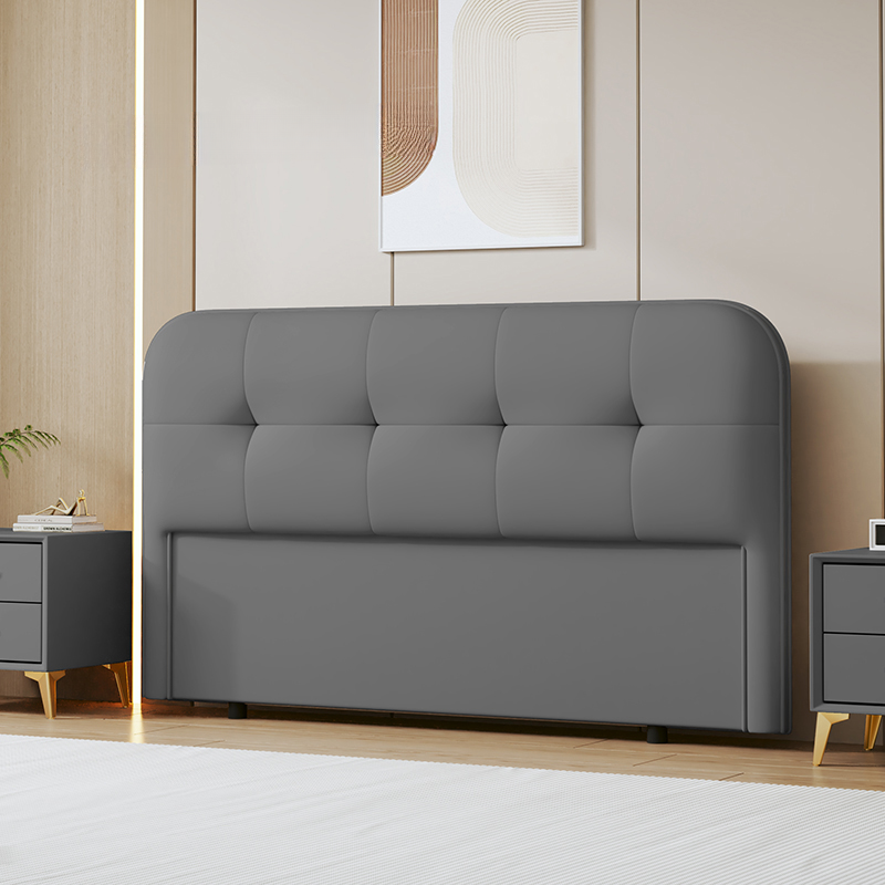 Modern Simple Style Panel Headboard with No Distressing, Piled Tufted Rectangle Design for King/Queen/Twin XL Bed, Featuring Sponge Upholstery and Standard Height