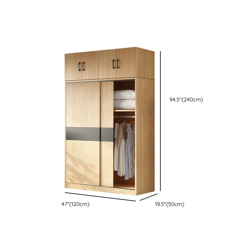 Modish Wooden Independent Armoire Cabinet with Soft Close Door, Interior Shelves, and Clothing Rod - image 17