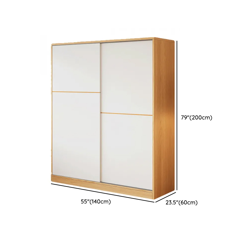 White Minimalist Manufactured Wood Independent Wardrobe Closet with Soft Close Door, Interior Shelves, and Clothing Rod - image 8