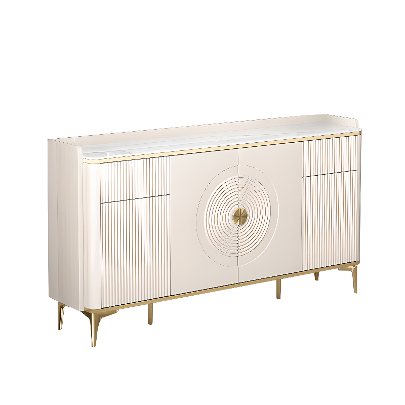 Glam Free Standing Utility Storage Cabinet for Parlor with Sintered Stone Countertop - image 5