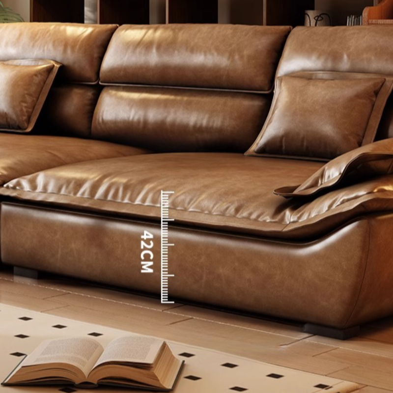 Drawing Room Standard Sofa in Mocha Pu Leather - image 4
