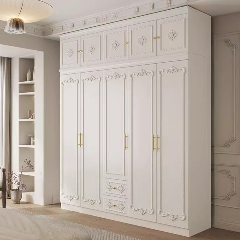 White Simple Timber Wardrobe Closet Soft Close Drawer Soft Close Door Interior Shelves - image 5