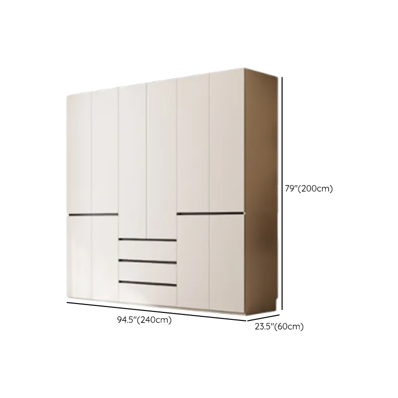 White Minimalist Laminate Independent Wardrobe Closet with Soft Close Drawer, Soft Close Door, and Interior Shelves - image 15