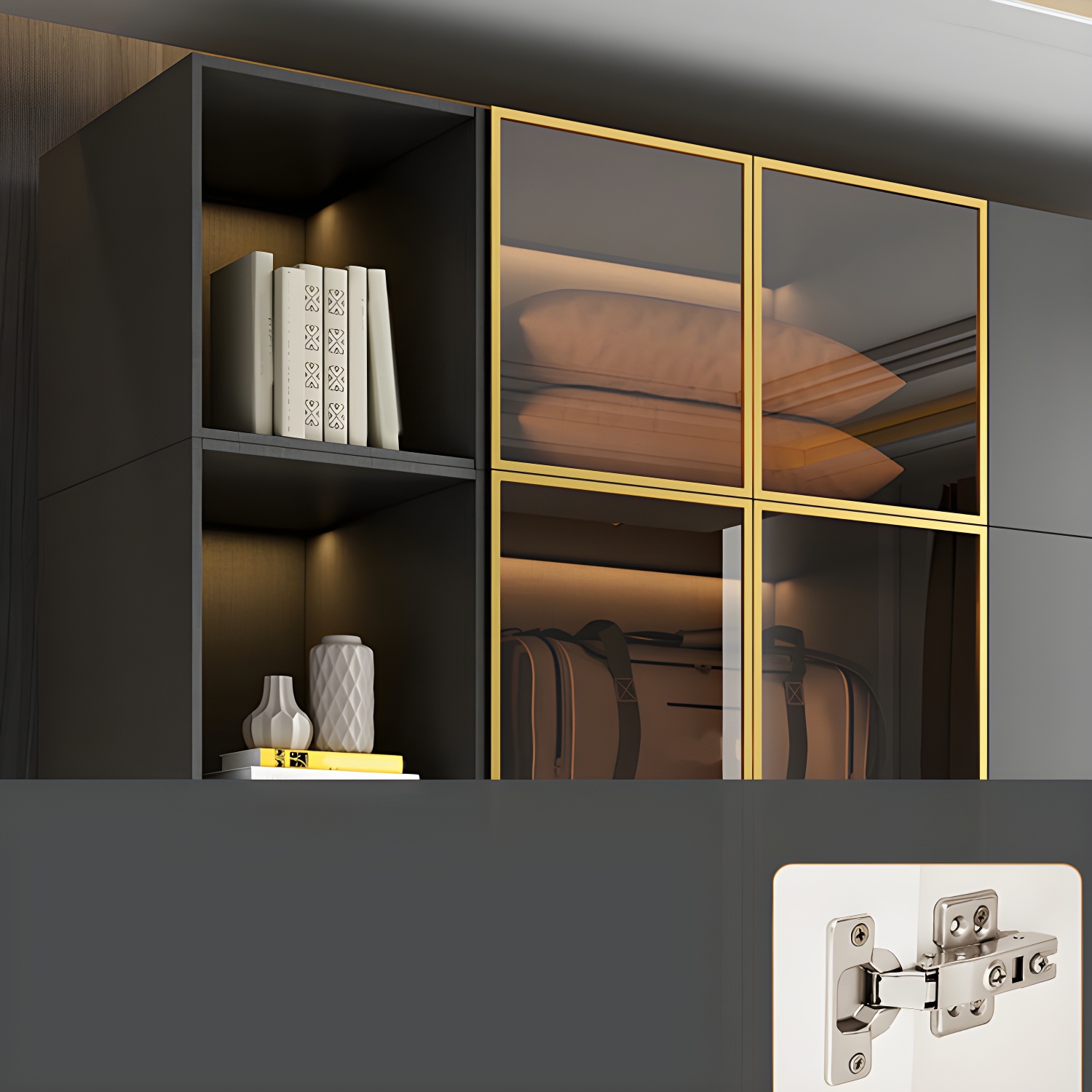 Modern Glass Wardrobe Wardrobe Armoire Wardrobe Cabinet for Home - image 7