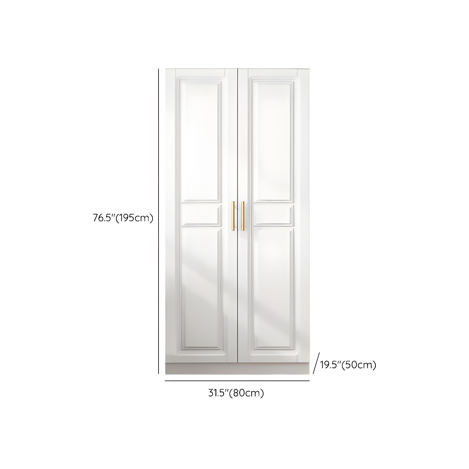 White Armoire Artificial Wood Wardrobe with Drawers and Clothes Rails Storage Cabinet - image 17