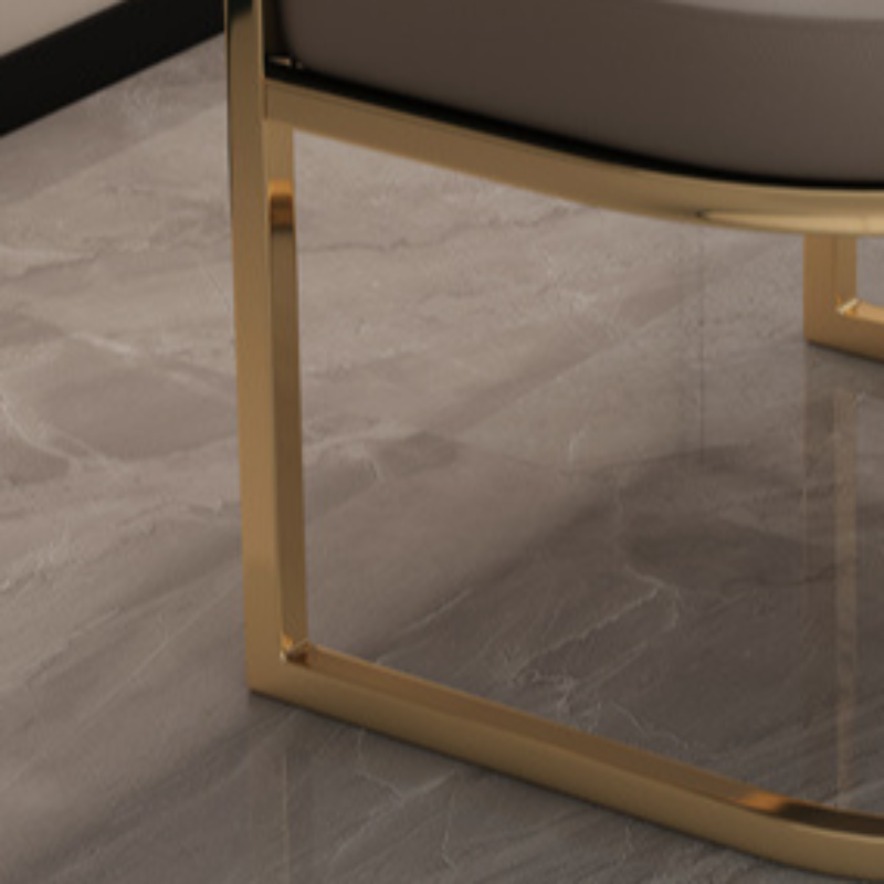 Minimalist Arm Chair with Cushioned Seat, Arms, Metallic Metal Legs, and Low Back - image 17