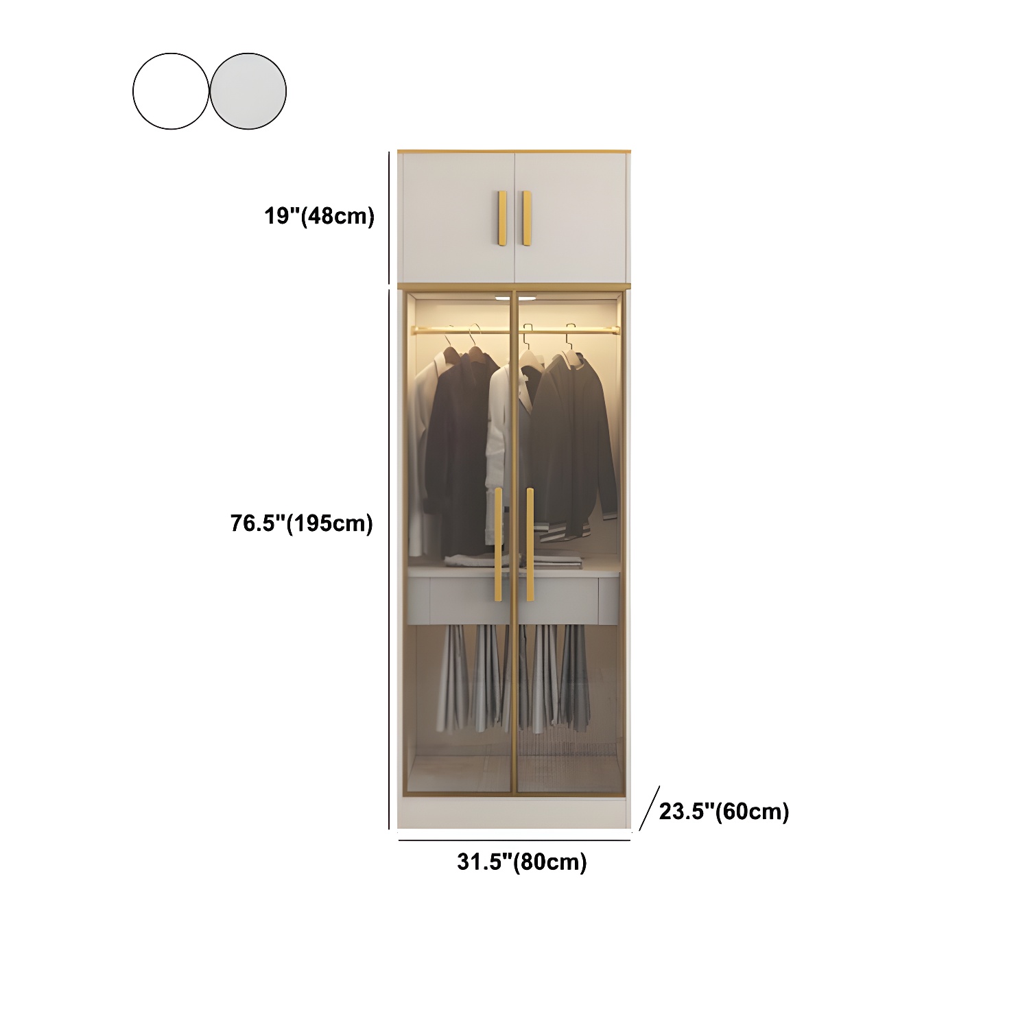 Contemporary Style Wardrobe Wooden Wardrobe Closet with Drawer - image 26