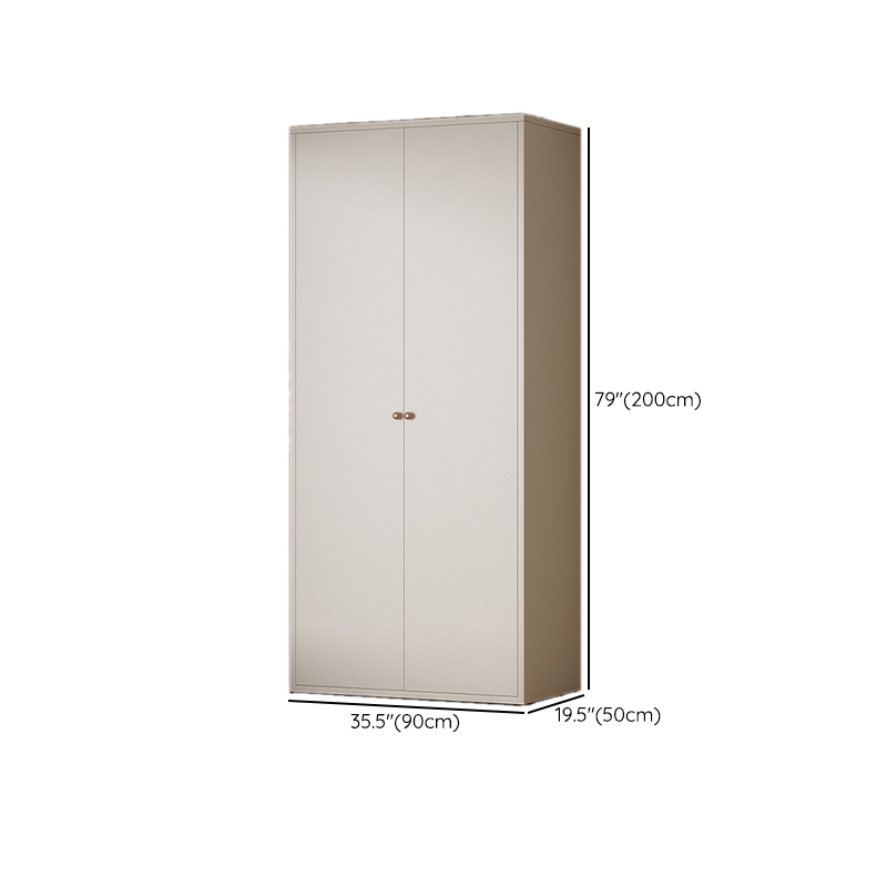 White Modish Alloy Armoire Cabinet with Adaptable Shelf and Clothing Rod - image 8