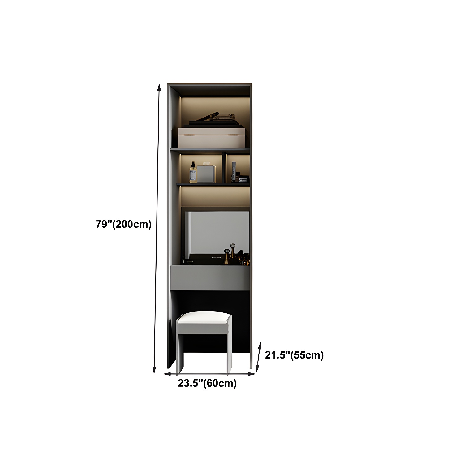 Glass and Wood Wardrobe Armoire Contemporary Wardrobe Closet - image 23