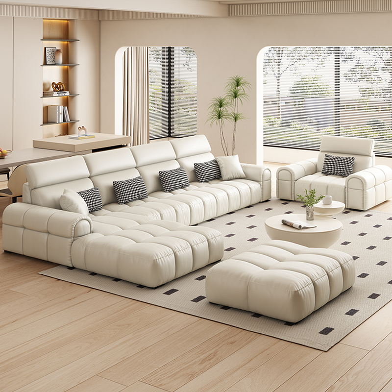 L-Shape/Straight Reversible/Horizontal Concealed Support Sofa Recliner/Sofa with Round Arm & Pine Frame