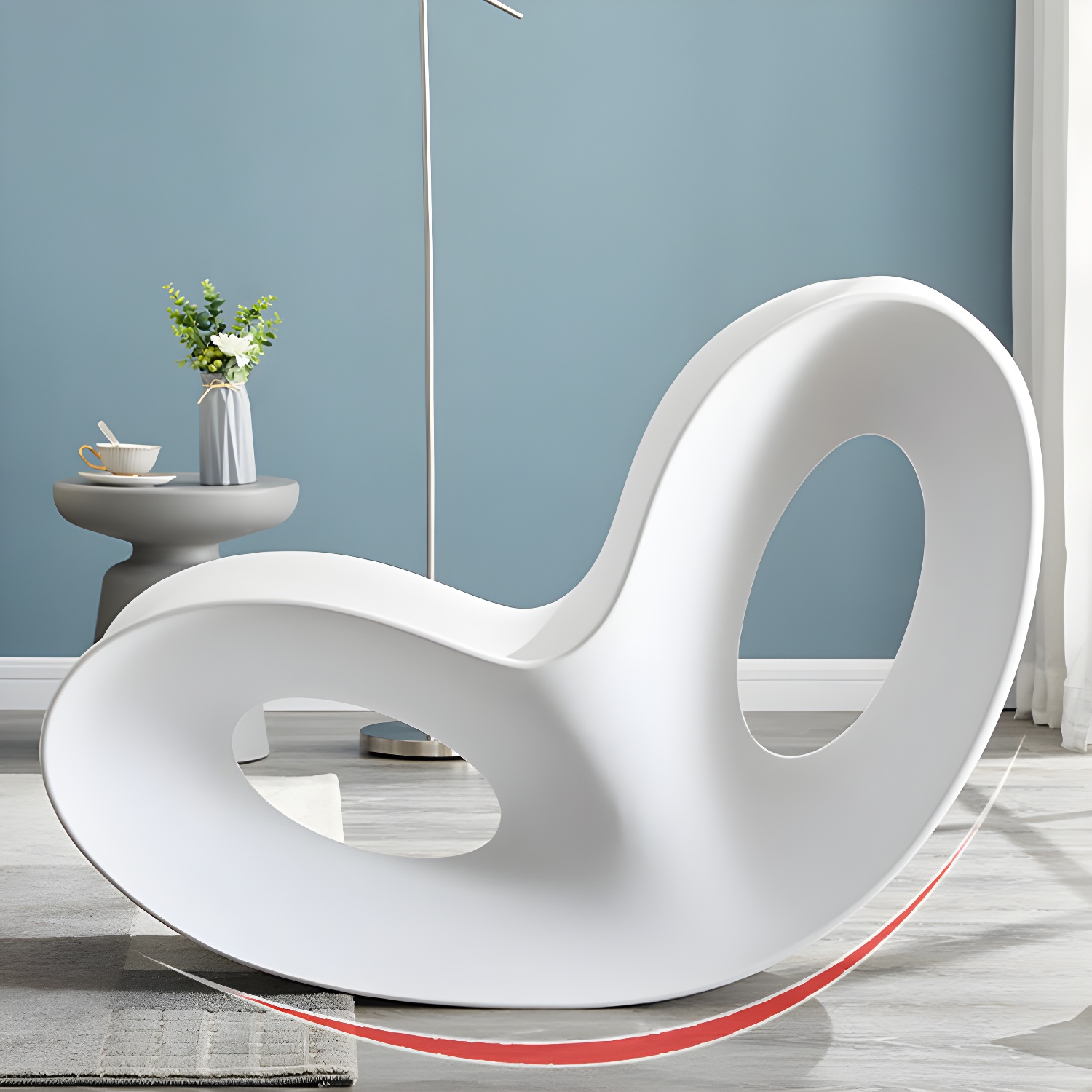 Contemporary Rocking Accent Chair Plastic & Acrylic Rocker Chair - image 13