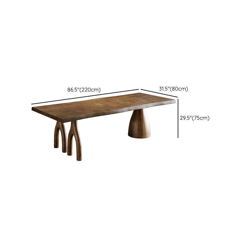 Amber Wood Pine Wood 3-Legged Dining Table Set - image 16