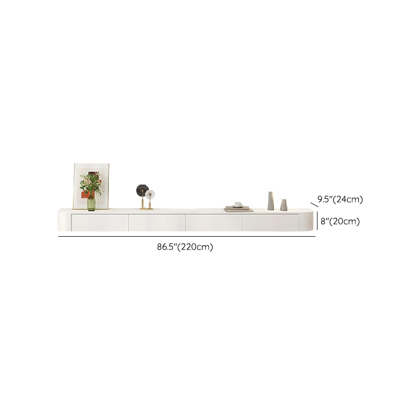 Deco Wall Mounted Wood TV Stand in White with 2 Drawers and 1 Cabinet - image 13