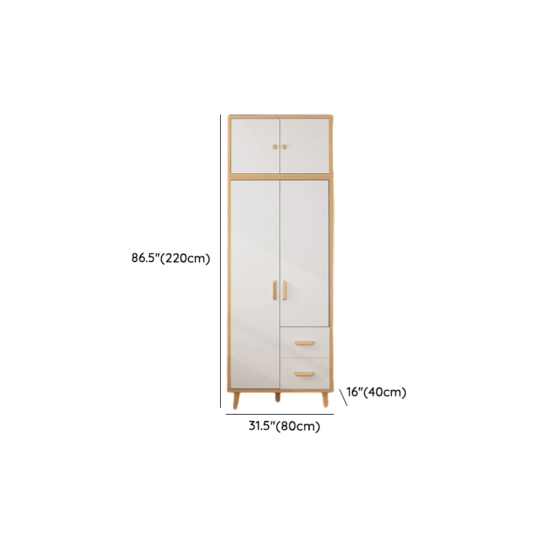 Natural Finish Self-supporting 2-Drawer Wardrobe in Solid and Manufactured Wood - image 22