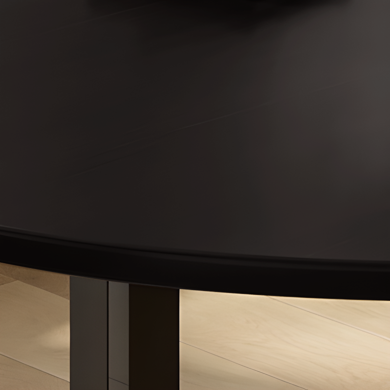 Contemporary Circular-shaped Dining Table with Timber Top in Brown, Extendable Feature - image 6