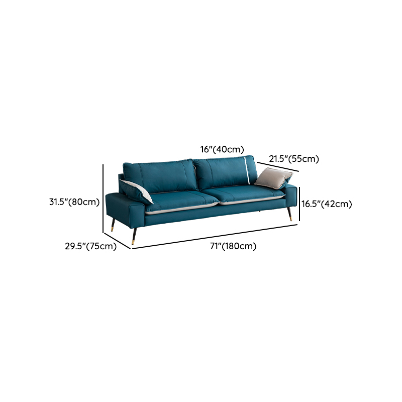Modern Olive Green/Ink/Lemon Color Solid Color Leather/Corduroy Sofa Couch for Seats 4/Seats 3/Seats 2 - image 23
