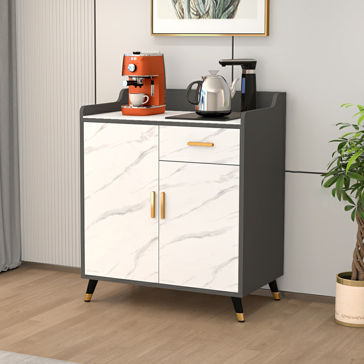Contemporary Wood Sideboard Credenza with Stone Countertop and Drawers Included - image 2